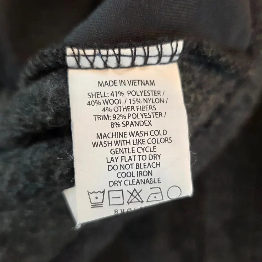 Prana Men’s Barclay Full Zip Wool Blend Sweater Charcoal Size XL